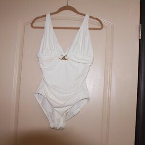 MICHAEL KORS WHITE ONE PIECE SWIMSUIT WOMENS SZ 12